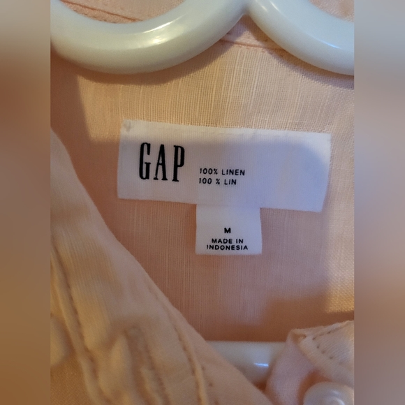 Gap Linen Shirt, Medium, Light Pink - Picture 3 of 3